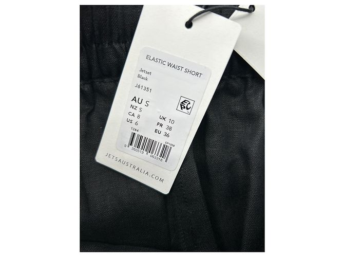Autre Marque JETS AUSTRALIA Leinen Shorts Schwarz - Ansicht 4
