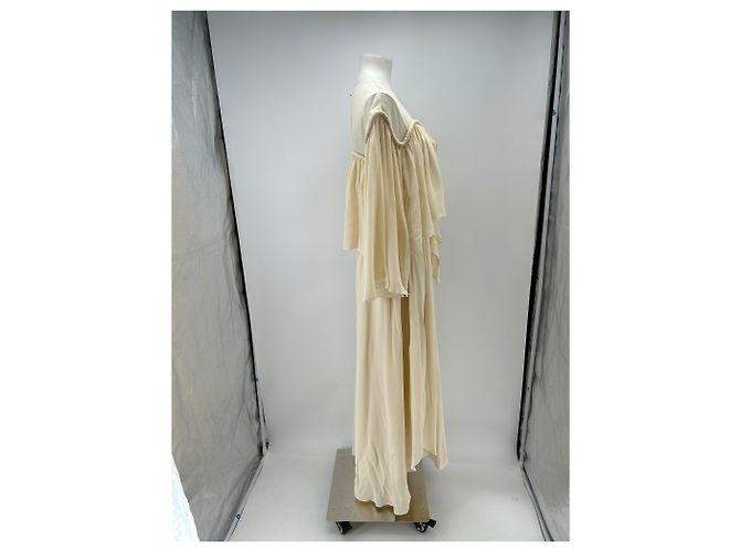 Autre Marque Beige Maxikleid mit Rüschen - Ansicht 3
