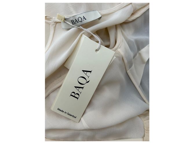 Autre Marque Beige Maxikleid mit Rüschen - Ansicht 5