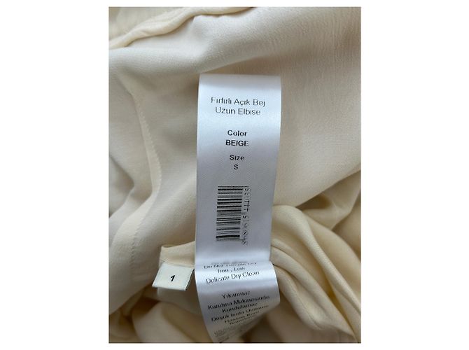 Autre Marque Beige Maxikleid mit Rüschen - Ansicht 7