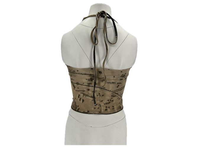 Autre Marque Top corto stampato marrone 604 SERVICE - vista 2