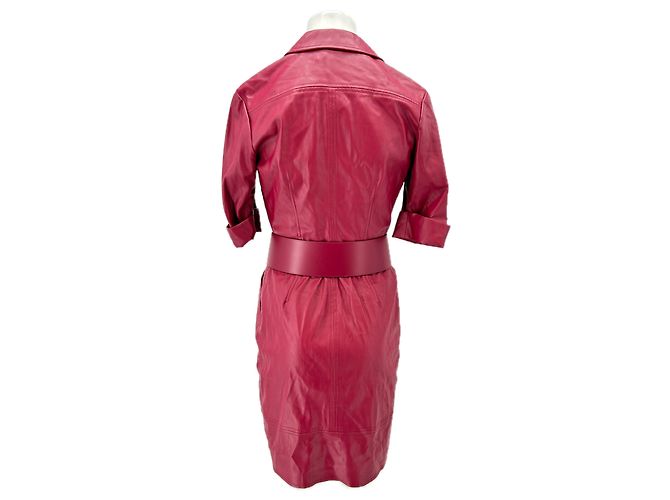 Elisabetta Franchi Jacke Kleid aus veganem Leder Bordeaux - Ansicht 2