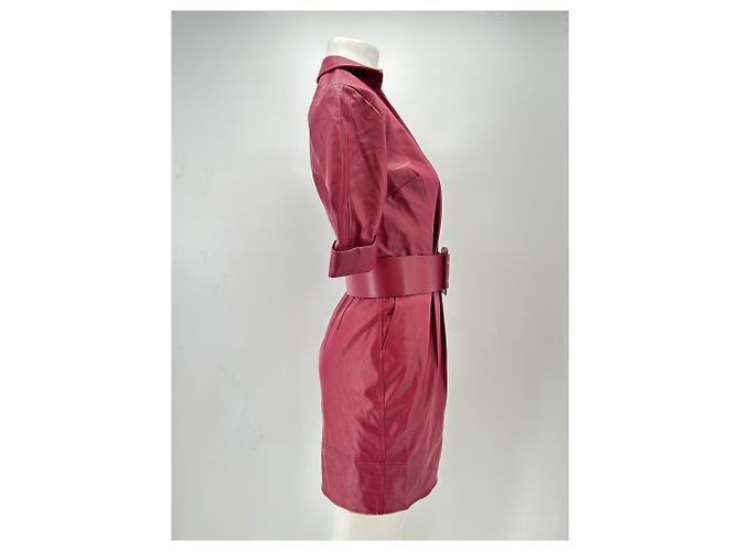 Elisabetta Franchi Jacke Kleid aus veganem Leder Bordeaux - Ansicht 3