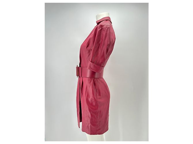 Elisabetta Franchi Jacke Kleid aus veganem Leder Bordeaux - Ansicht 4