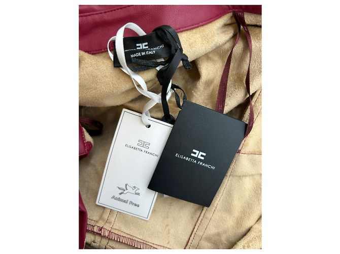 Elisabetta Franchi Jacke Kleid aus veganem Leder Bordeaux - Ansicht 6