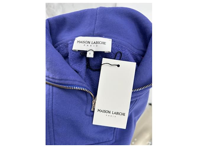 Autre Marque MAISON LABICHE Lila Halb-Zip-Pullover aus Baumwolle - Ansicht 5