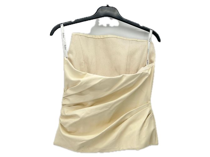 Autre Marque Top bustier de cuero blanco PARIS GEORGIA XS - vista 2