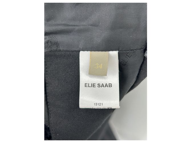 Mono negro sin mangas con plumas Elie Saab - vista 4