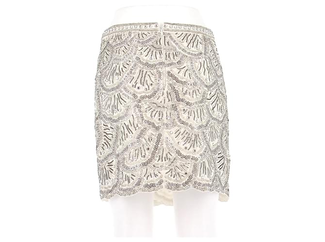 Andrew GN Saia com pérolas e strass Bege - vista 2