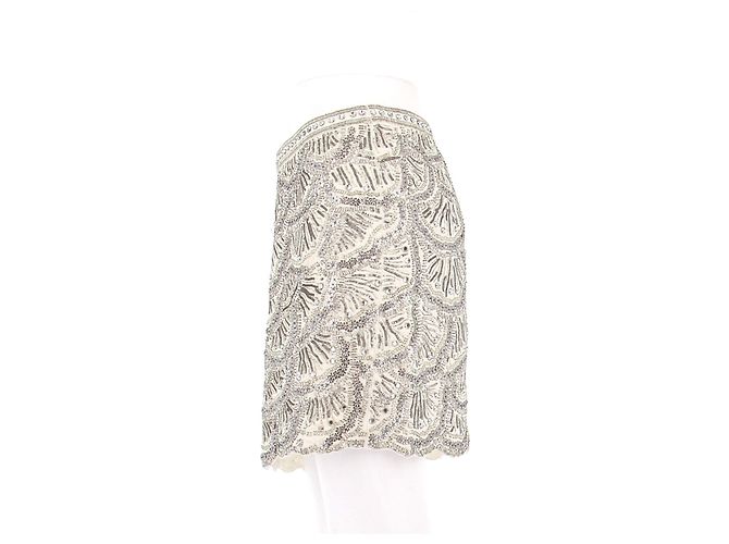 Andrew GN Saia com pérolas e strass Bege - vista 3