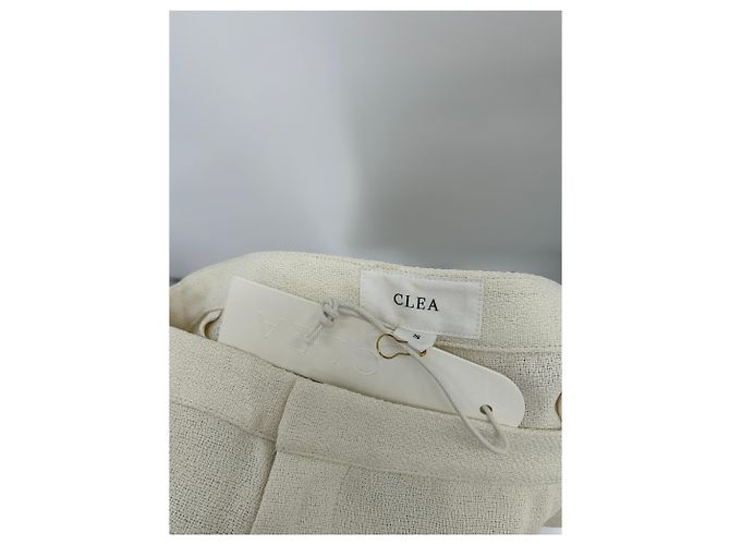 Autre Marque Pantalones CLEA Ecru de Algodón S Beige - vista 3