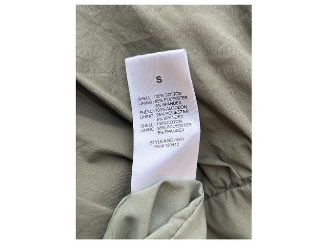 Autre Marque Vestido NIA de algodón caqui fruncido S - vista 6