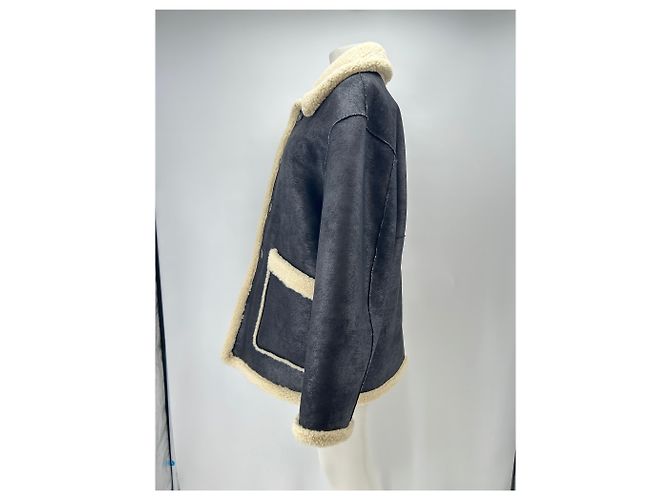 Autre Marque Abrigo de piel sintética reversible Negro - vista 4