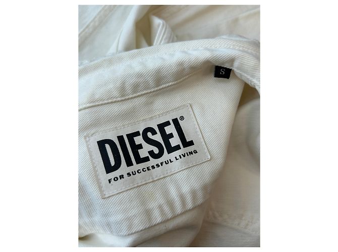 Jaqueta jeans branca Diesel Destroy - vista 6