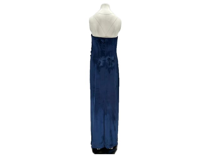 Céline Vestido sin mangas de terciopelo Azul - vista 2