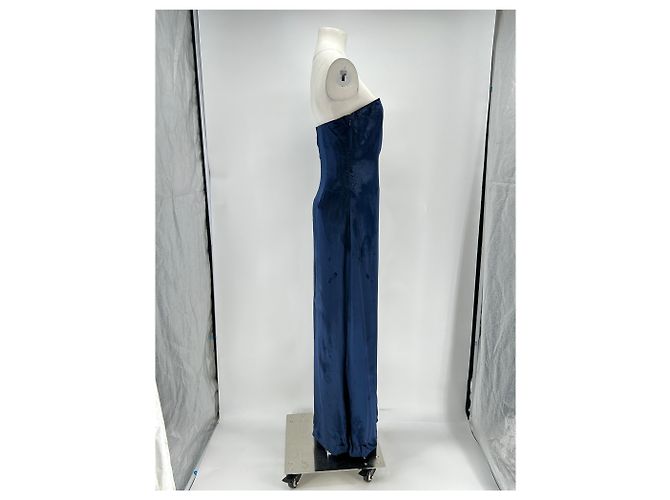 Céline Vestido sin mangas de terciopelo Azul - vista 3