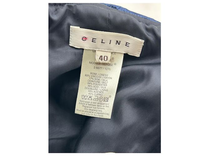 Céline Vestido sin mangas de terciopelo Azul - vista 5