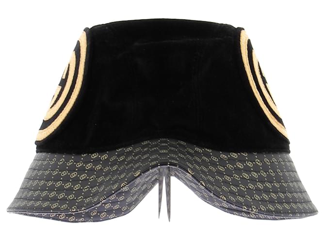 Cappello bucket Gucci nero e oro - vista 4