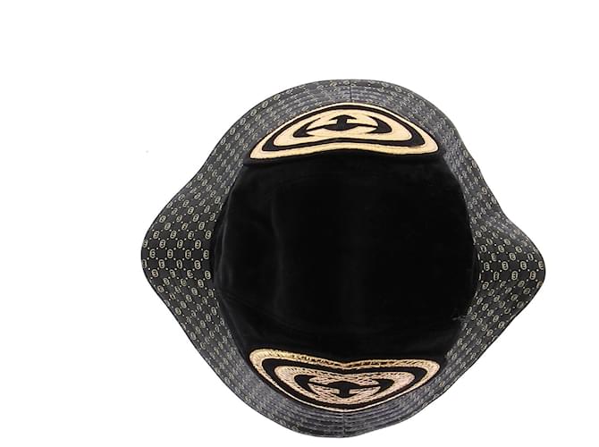 Cappello bucket Gucci nero e oro - vista 6