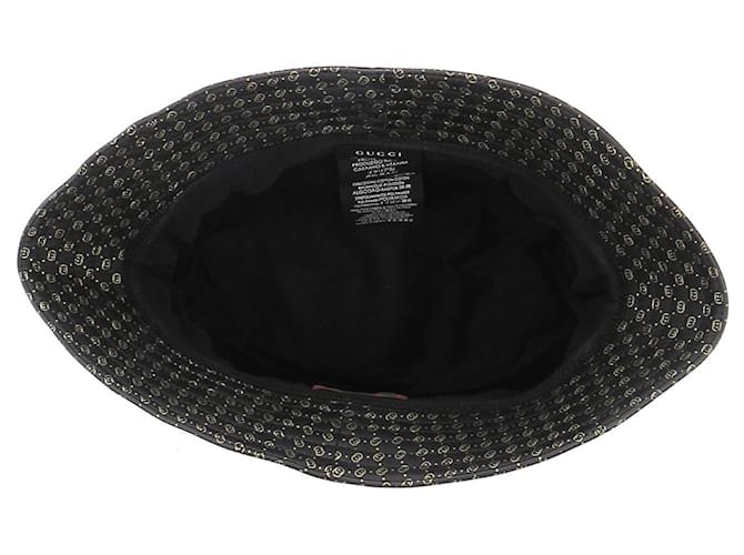 Cappello bucket Gucci nero e oro - vista 7