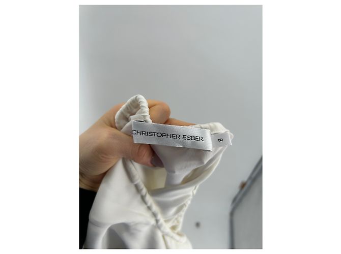 Autre Marque Vestido largo asimétrico blanco CHRISTOPHER ESBER - vista 6