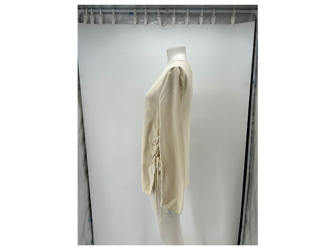 Autre Marque Texturierte Bluse in Creme Beige - Ansicht 4