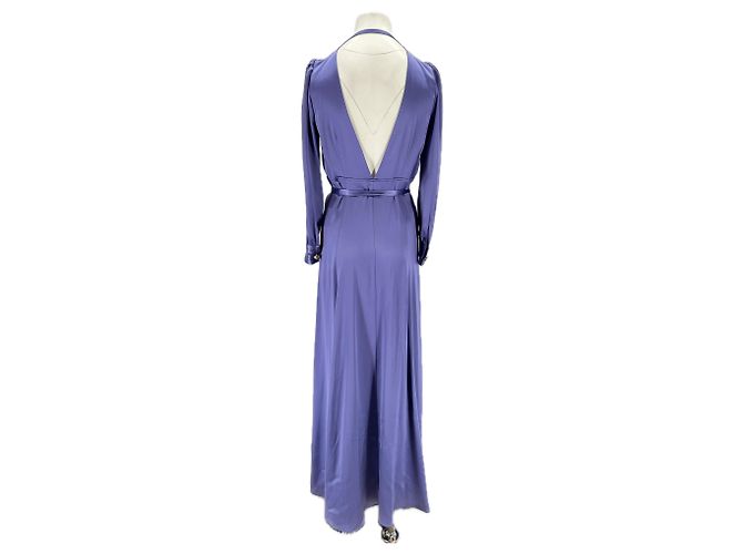 Uterque Lila Satin Kleid Lang - Ansicht 2