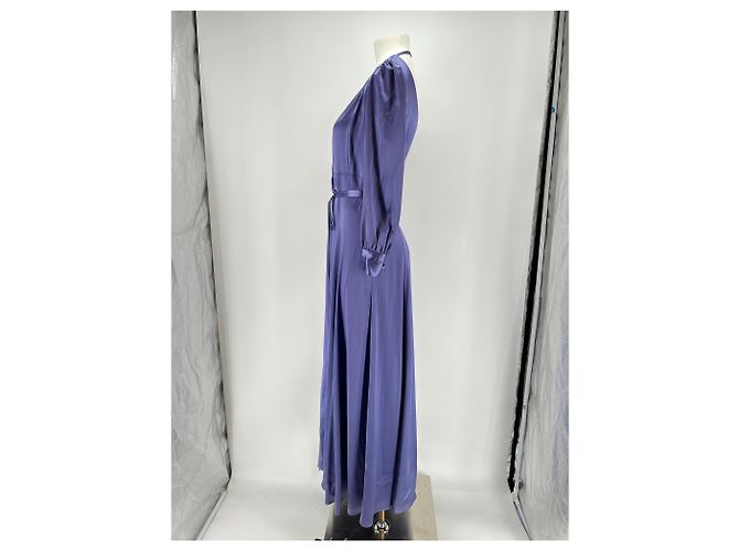 Uterque Lila Satin Kleid Lang - Ansicht 3