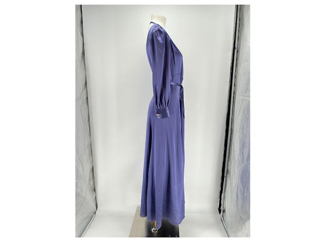 Uterque Lila Satin Kleid Lang - Ansicht 4