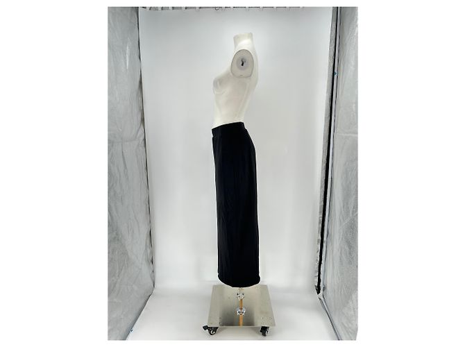 Falda larga negra de viscosa Selected M Negro - vista 4