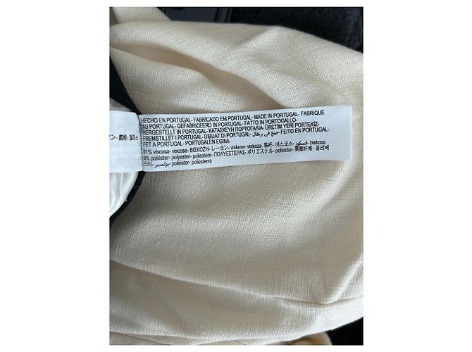 Massimo Dutti Ecru Hose mit schwarzem elastischem Bund Beige - Ansicht 4