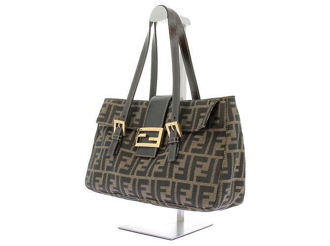 Fendi Sac à main en toile monogrammé Marrone - vista 5