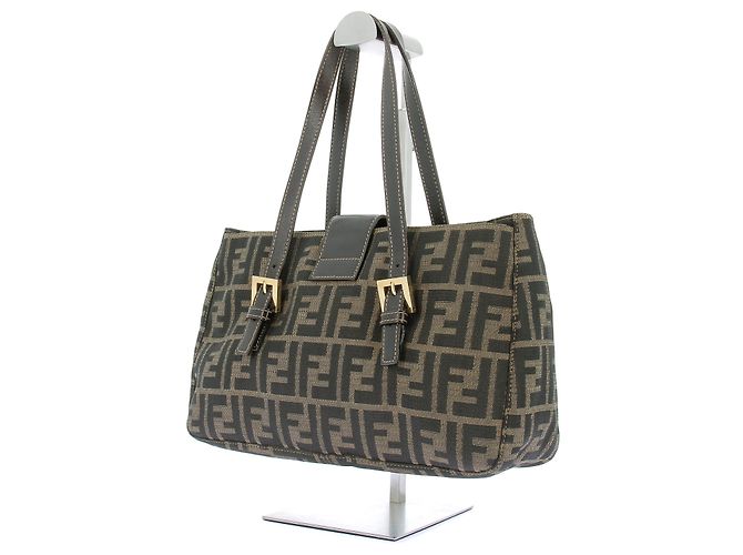 Fendi Sac à main en toile monogrammé Marrone - vista 6