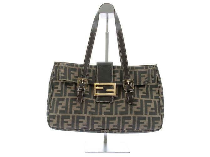 Fendi Sac à main en toile monogrammé Marrone - vista 7