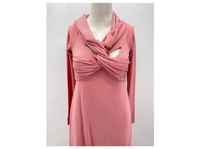Vestido largo de seda rosa Khaite - vista 2