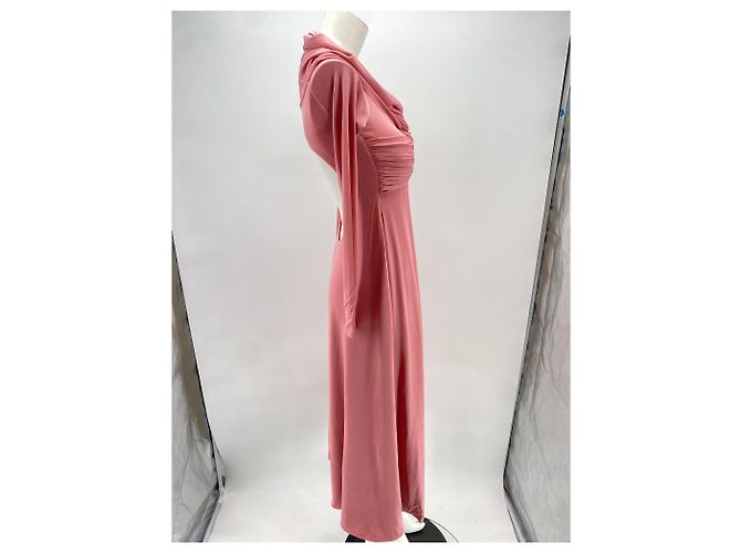 Vestido largo de seda rosa Khaite - vista 3