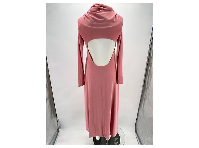 Vestido largo de seda rosa Khaite - vista 4