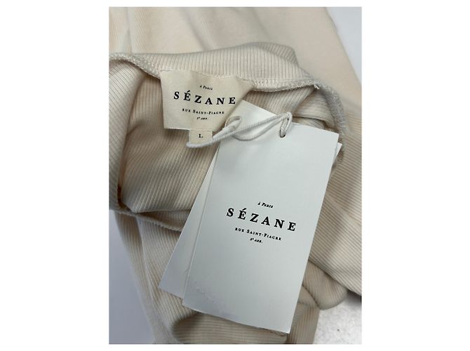 SéZane Rollkragenpullover ecru Baumwolle Beige - Ansicht 5