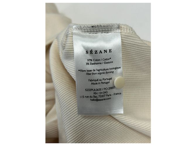 SéZane Rollkragenpullover ecru Baumwolle Beige - Ansicht 6