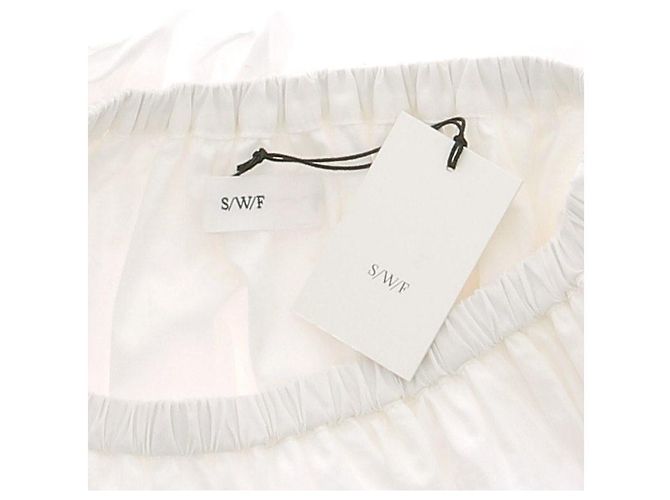 Autre Marque Gonna corta bianca in cotone SWF Bianco - vista 5