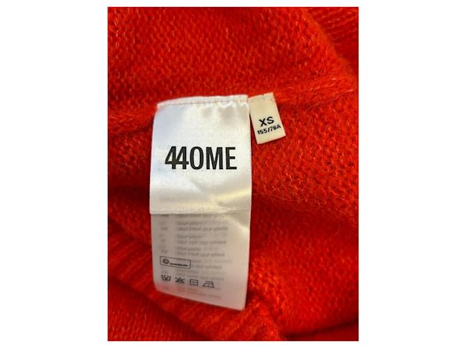 Autre Marque Roter Wollpullover mit Knöpfen 440ME - Ansicht 6