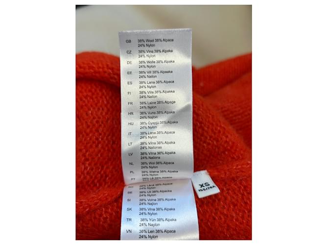Autre Marque Roter Wollpullover mit Knöpfen 440ME - Ansicht 7