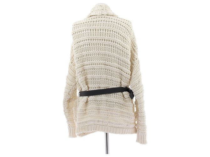 Brunello Cucinelli Cardigan de malha bege - vista 2