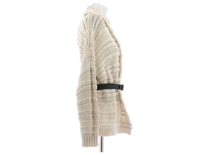 Brunello Cucinelli Cardigan de malha bege - vista 3