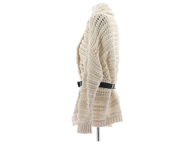 Brunello Cucinelli Cardigan de malha bege - vista 4