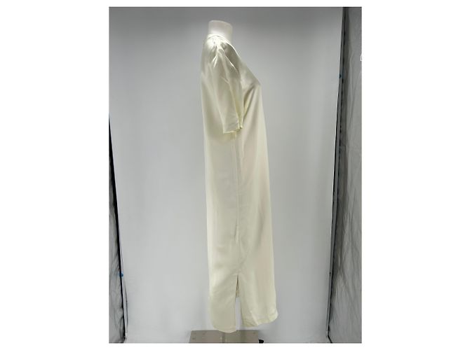 Autre Marque Robe maxi en soie Tuga beige LOULOU STUDIO - vue 3