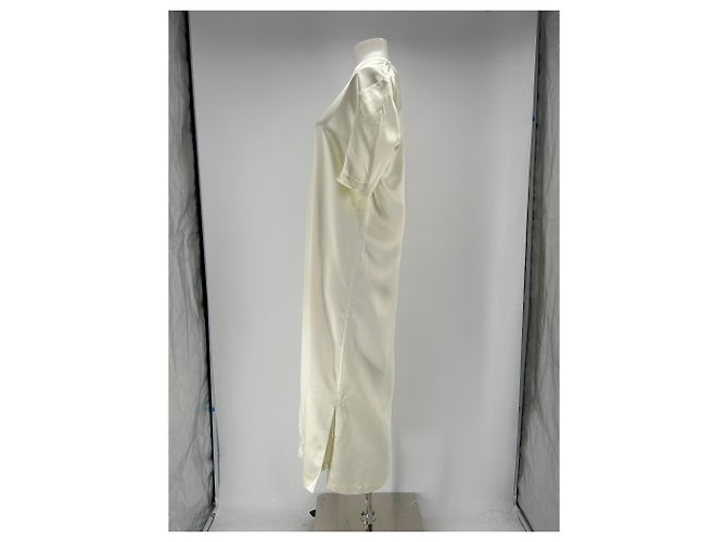 Autre Marque Robe maxi en soie Tuga beige LOULOU STUDIO - vue 4