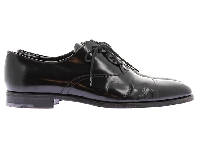 Derby Prada in pelle nera Nero - vista 2