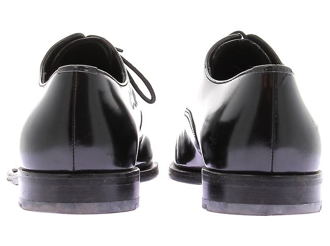 Derby Prada in pelle nera Nero - vista 5