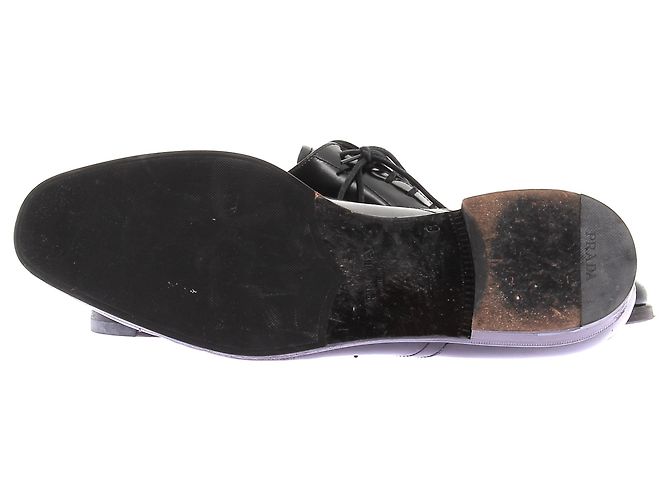 Derby Prada in pelle nera Nero - vista 7